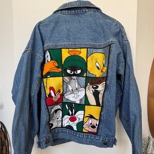 Looney Tunes Denim Bomber Jacket - Blue